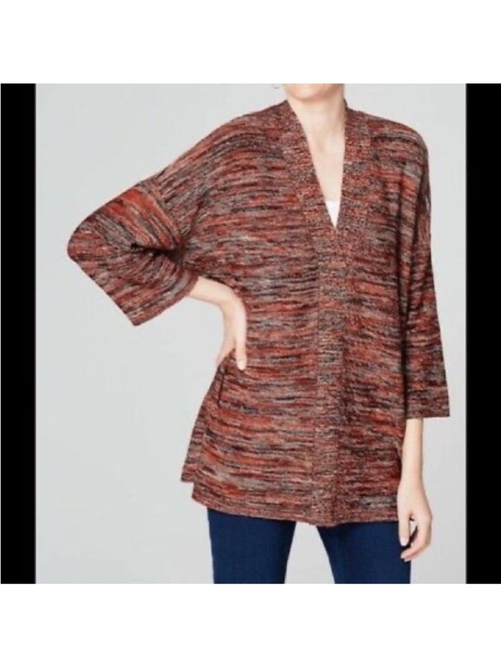 NEW! J. Jill Pure Jill Orange Marled Campari Pullover Sweater. Large Tall.
